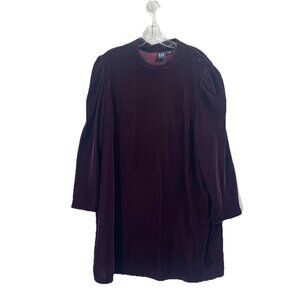 GAP Velvet Puff Long Sleeve Shift Dress Burgundy Whimsigoth Dark Romantic XXL